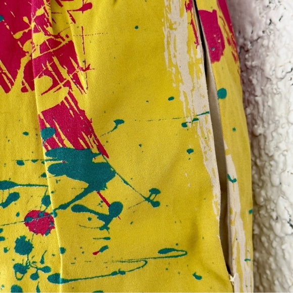 VTG 1980s Angel Sanchez Cotton Shift Mini Dress Paint Splatter Designer - Picture 2 of 7